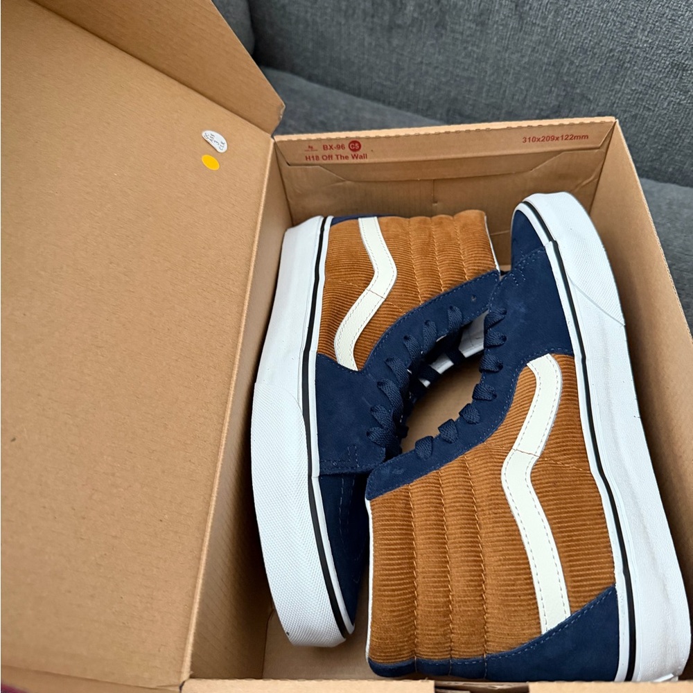 Vans Sk8-Hi Mini Cord Blue Brown Mens 7 Womens 8.5 VN0007NS0BO - Picture 4 of 6